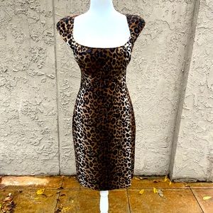 Jessica Simpson Leopard Dress with Back Cutout Size 6